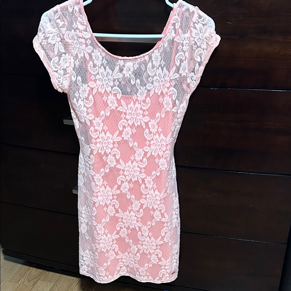 Hollister Pink Lace Mini Dress